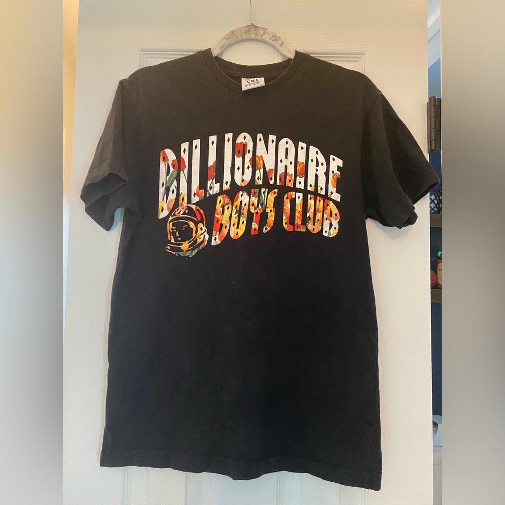 Billionaire Boys Club Small Floral Arch Black TSHIRT Streetwear Astronaut Y2K